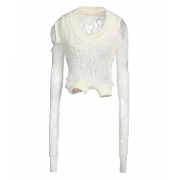 Rick Owens  Off-White Asymmetric Sweater Size M NEW - Picture 8 of 13